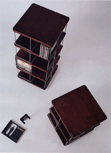  -   CORNE 00-13 4-TIER CD TOWER 176 CD Silver/Walnut